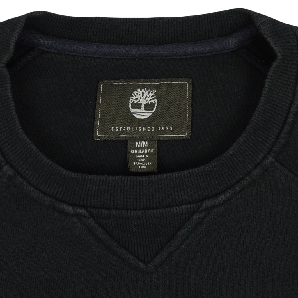 Timberland - Black Spell-Out Crew Neck Sweatshirt 2000s Medium Vintage Retro