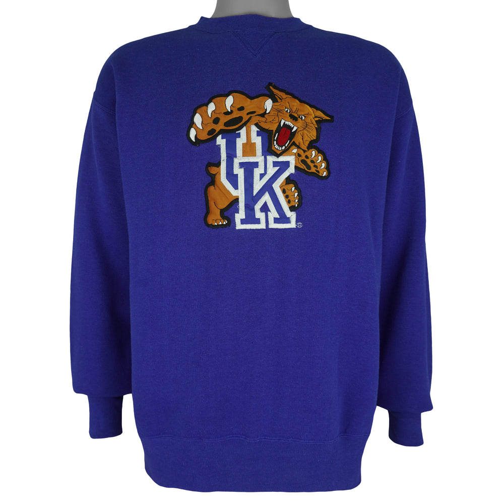 NCAA (Midwest) - Blue Kentucky Wildcats Crew Neck Sweatshirt 1990s Large Vintage Retro