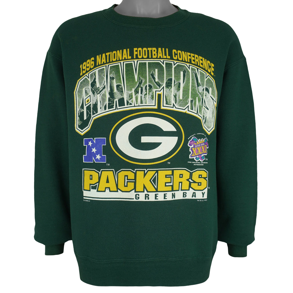 NFL (Lee) - Green Bay Packers NFC Super Bowl XXXI Sweatshirt 1997 Medium Vintage Retro Football