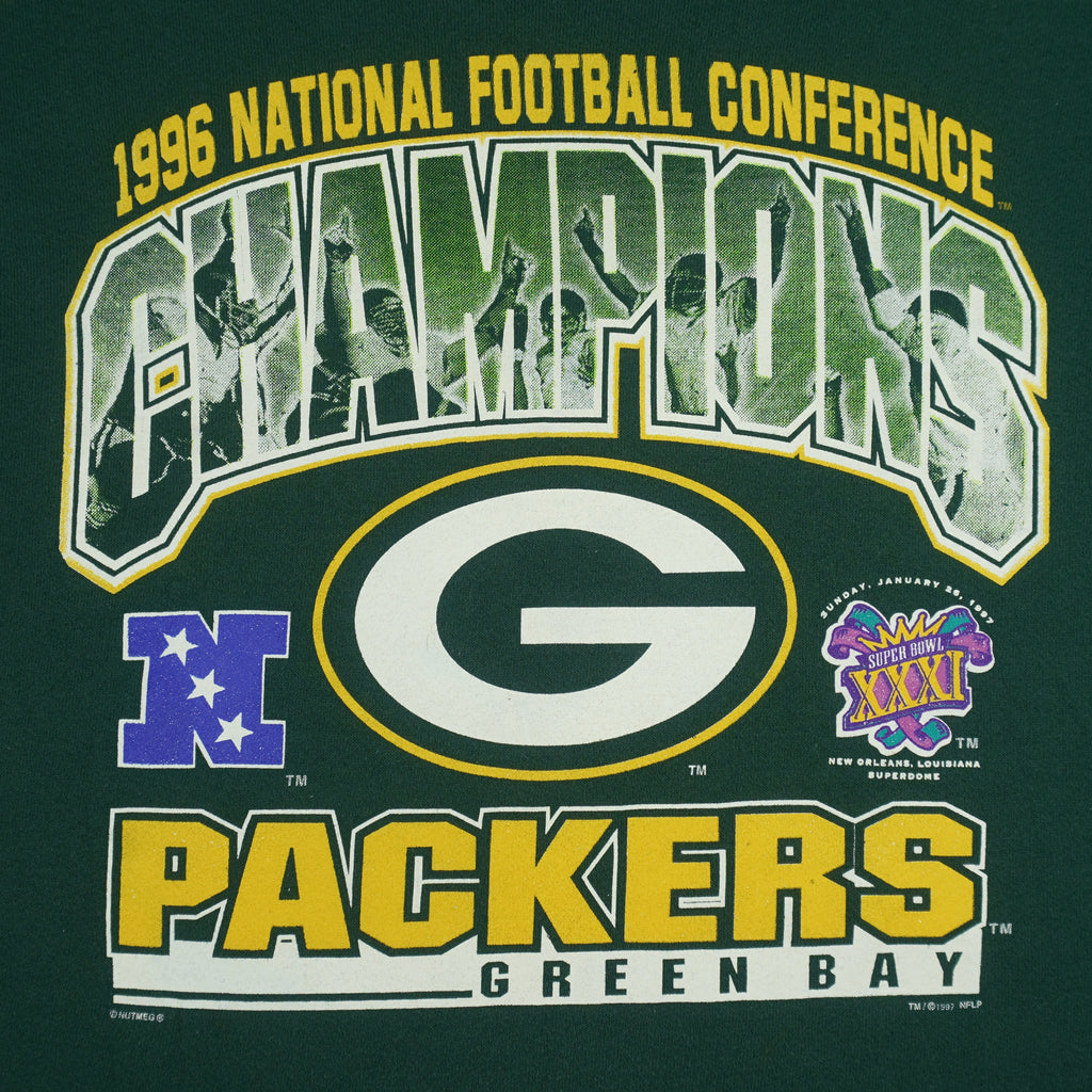 NFL (Lee) - Green Bay Packers NFC Super Bowl XXXI Sweatshirt 1997 Medium Vintage Retro Football