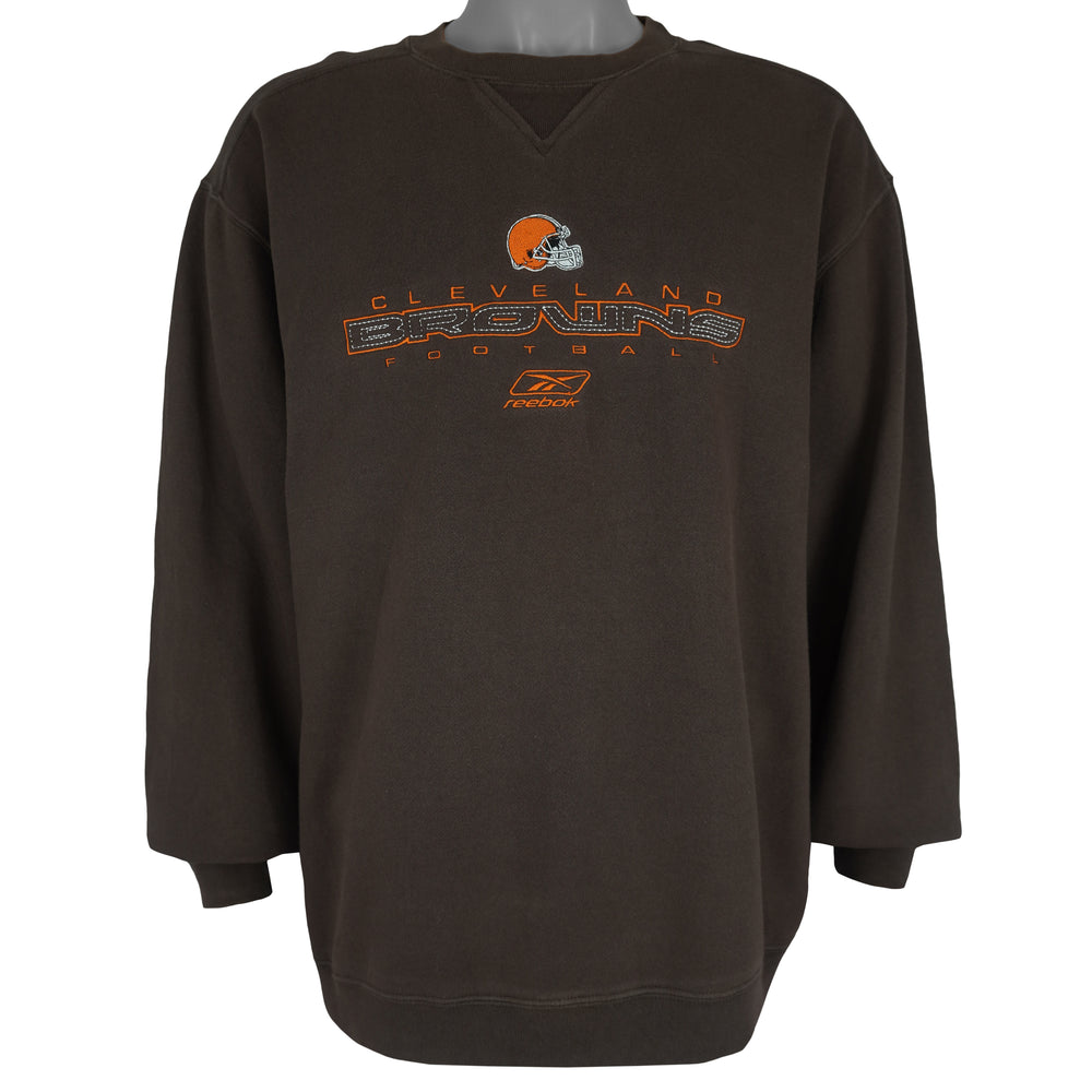 Reebok - Cleveland Browns Embroidered Crew Neck Sweatshirt 1990s X-Large Vintage Retro Football