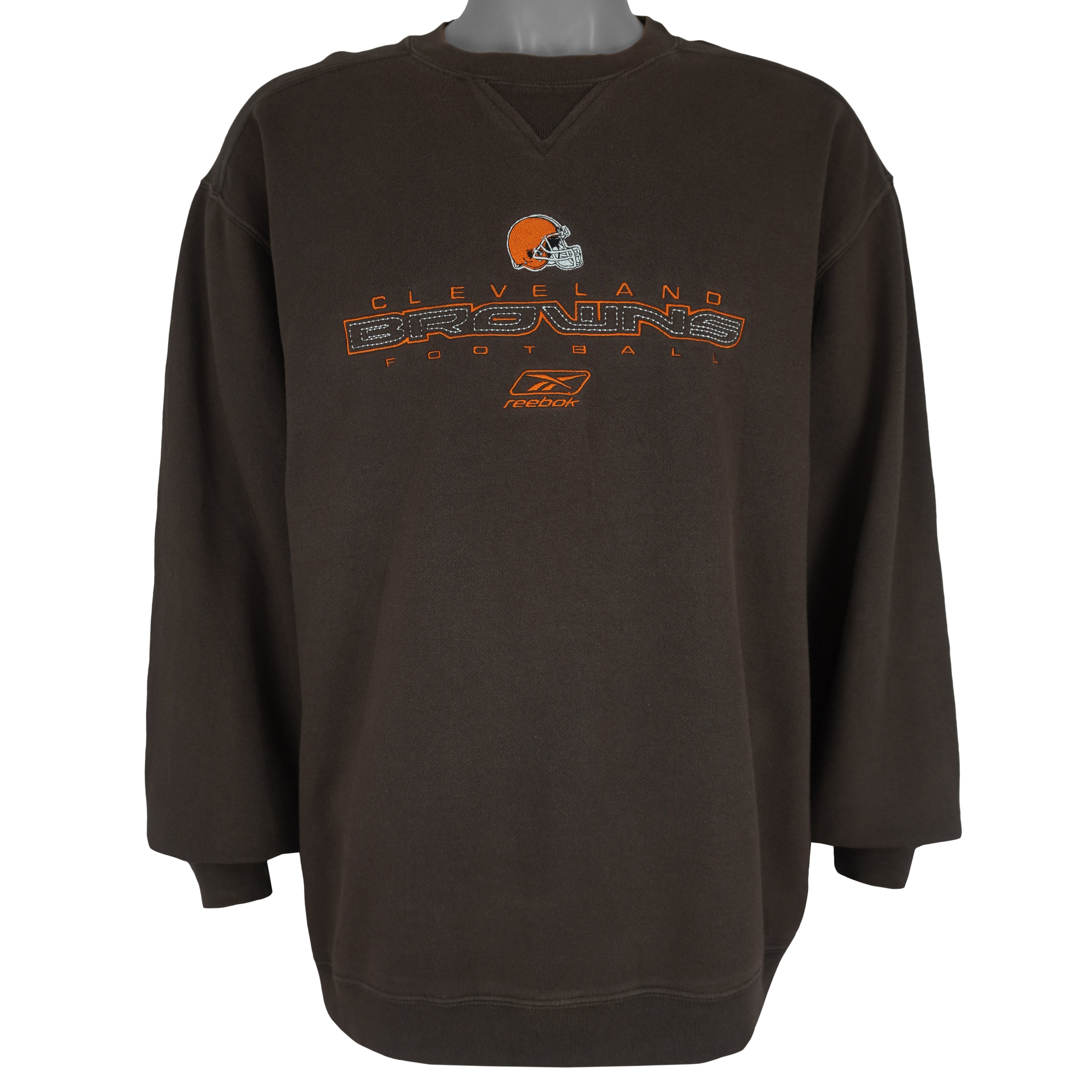 Reebok - Cleveland Browns Embroidered Crew Neck Sweatshirt 1990s X-Large Vintage Retro Football
