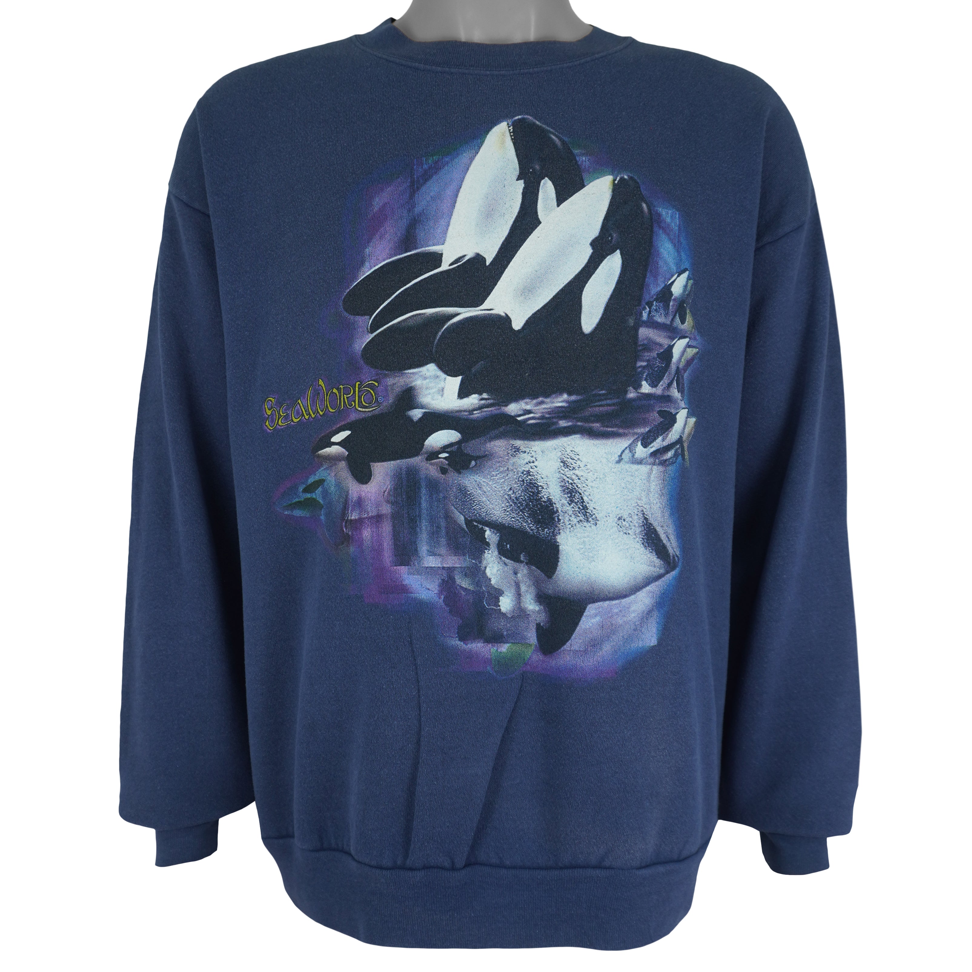 Vintage (Lee) - Sea World Killer Whales Crew Neck Sweatshirt 1990s Large Vintage Retro
