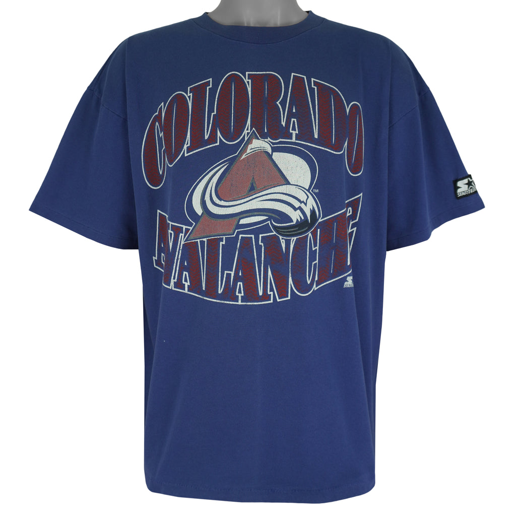 Starter - Colorado Avalanche Single Stitch T-Shirt 1990s X-Large Vintage Retro Hockey
