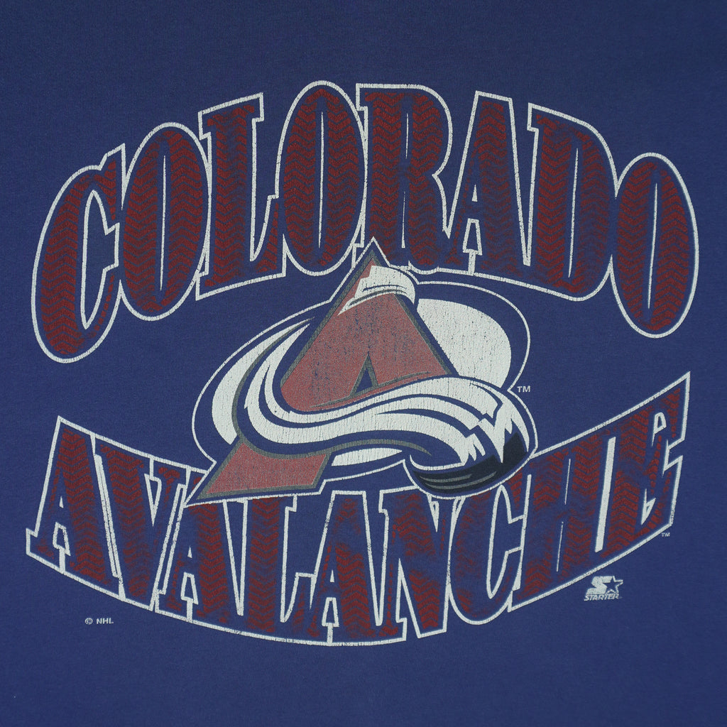 Starter - Colorado Avalanche Single Stitch T-Shirt 1990s X-Large Vintage Retro Hockey