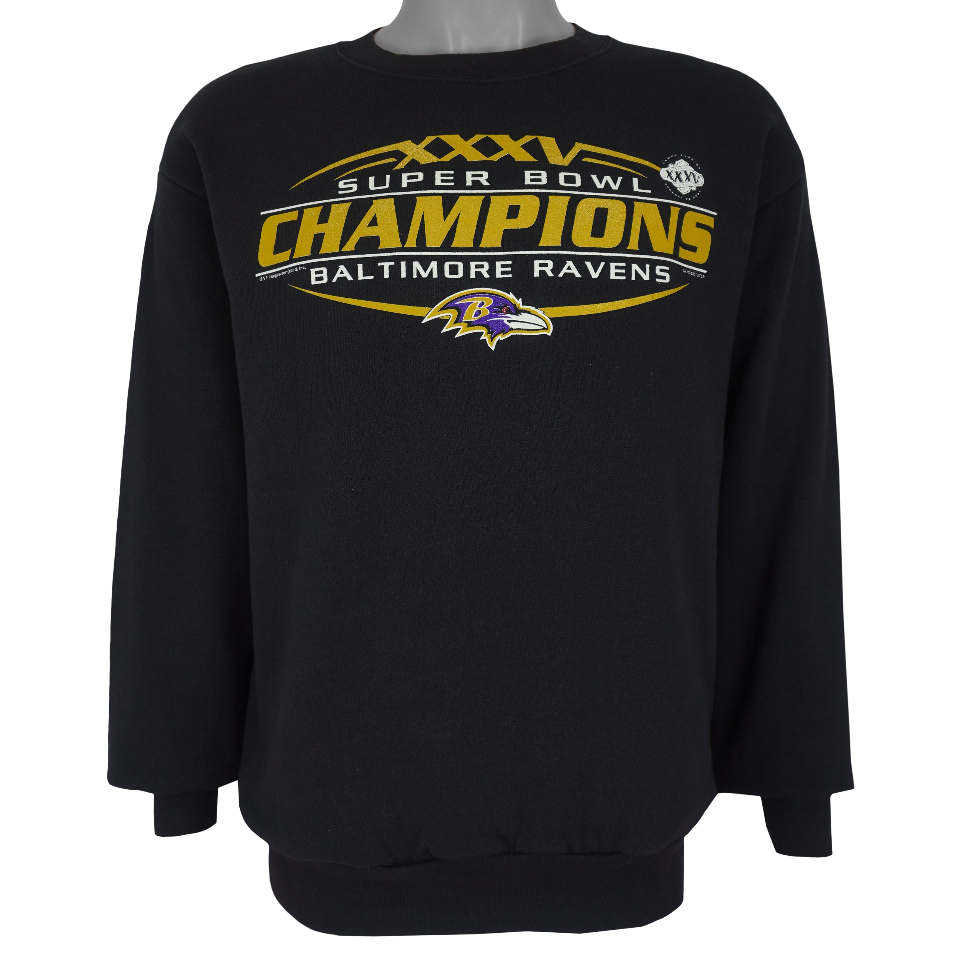 NFL (CSA) - Baltimore Ravens, Super Bowl Champions Crew Neck Sweatshirt 2001 Medium Vintage Retro Football