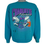 NBA - Charlotte Hornets Big Spell-Out Crew Neck Sweatshirt 1990s Large Vintage Retro Basketball