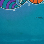 NBA - Charlotte Hornets Big Spell-Out Crew Neck Sweatshirt 1990s Large Vintage Retro Basketball