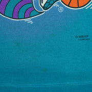 NBA - Charlotte Hornets Big Spell-Out Crew Neck Sweatshirt 1990s Large Vintage Retro Basketball