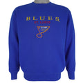 NHL (Salem) - St. Louis Blues Embroidered Crew Neck Sweatshirt 1990s Small Vintage Retro Hockey