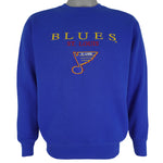 NHL (Salem) - St. Louis Blues Embroidered Crew Neck Sweatshirt 1990s Small