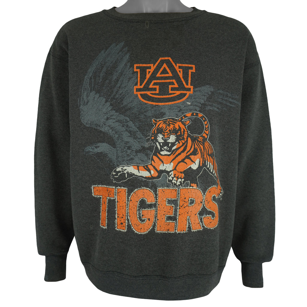 NCAA (Delta) - Grey Auburn Tigers Crew Neck Sweatshirt 1990s Large Vintage Retro