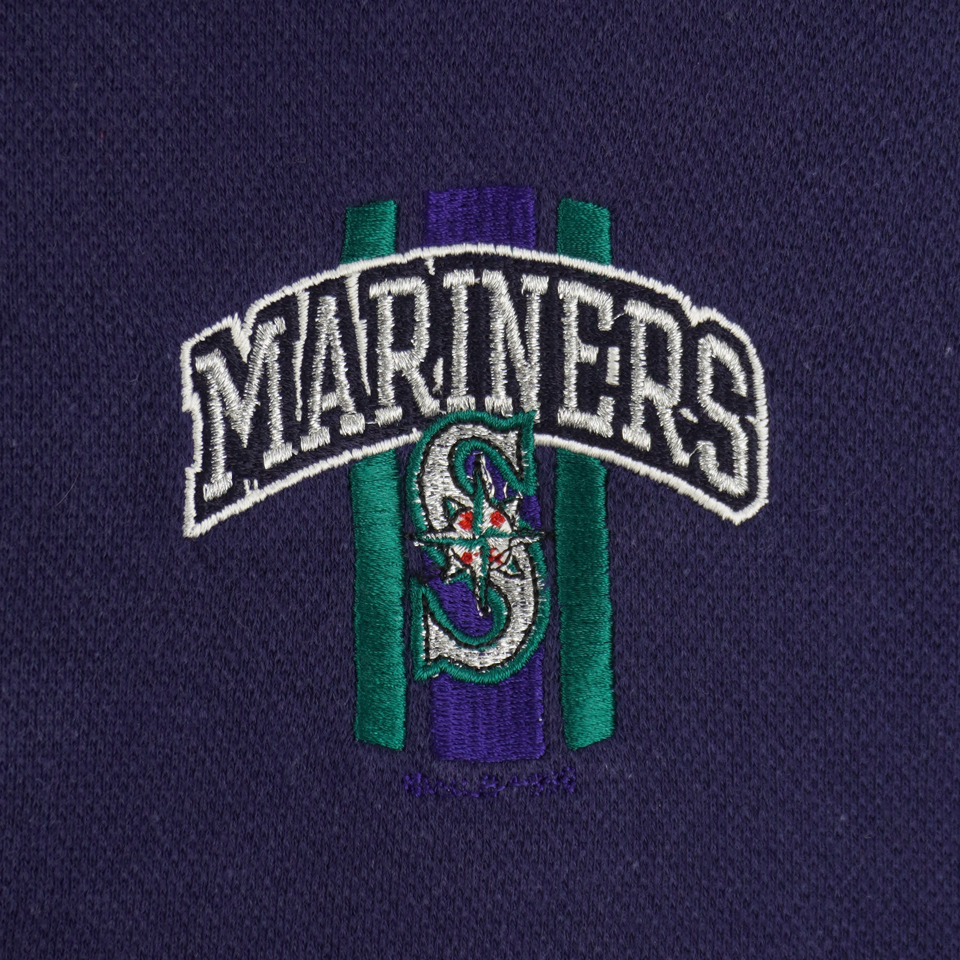 MLB (Pro Player) - Seattle Mariners 1/4 Zip Sweatshirt 1990s Large Vintage Retro Baseball