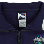 MLB (Pro Player) - Seattle Mariners 1/4 Zip Sweatshirt 1990s Large Vintage Retro Baseball