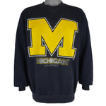 NCAA (Bike) - Michigan Wolverines Big Logo Crew Neck Sweatshirt 1990s Large Vintage Retro
