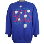 Vintage (Fruit of the loom) - Blue Golf Balls Crew Neck Sweatshirt 1990s X-Large Vintage Retro