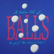 Vintage (Fruit of the loom) - Blue Golf Balls Crew Neck Sweatshirt 1990s X-Large Vintage Retro