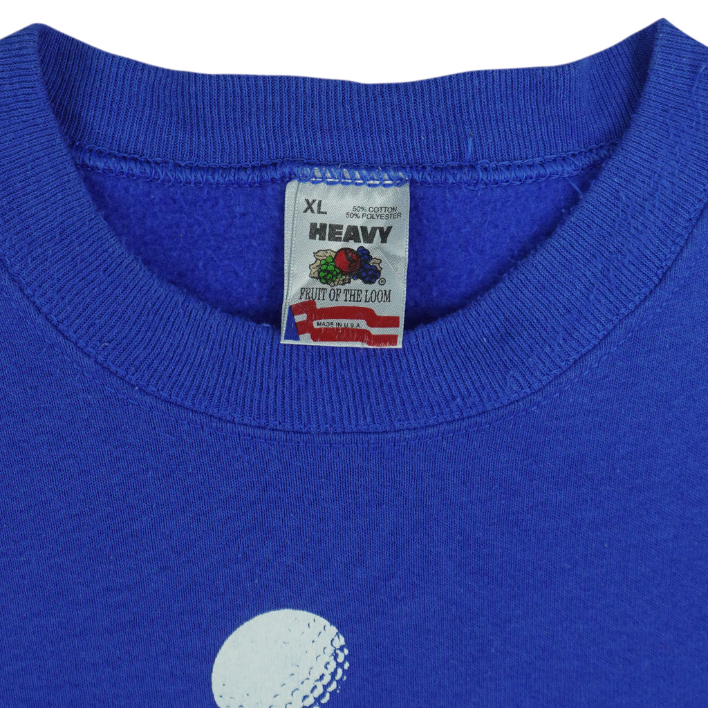 Vintage (Fruit of the loom) - Blue Golf Balls Crew Neck Sweatshirt 1990s X-Large Vintage Retro