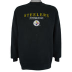 NFL (Salem) - Pittsburgh Steelers Embroidered Crew Neck Sweatshirt 1990s Large Vintage Retro Football