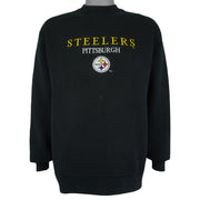 NFL (Salem) - Pittsburgh Steelers Embroidered Crew Neck Sweatshirt 1990s Large Vintage Retro Football