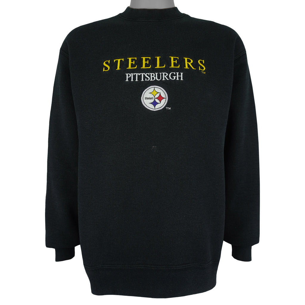 NFL (Salem) - Pittsburgh Steelers Embroidered Crew Neck Sweatshirt 1990s Large Vintage Retro Football