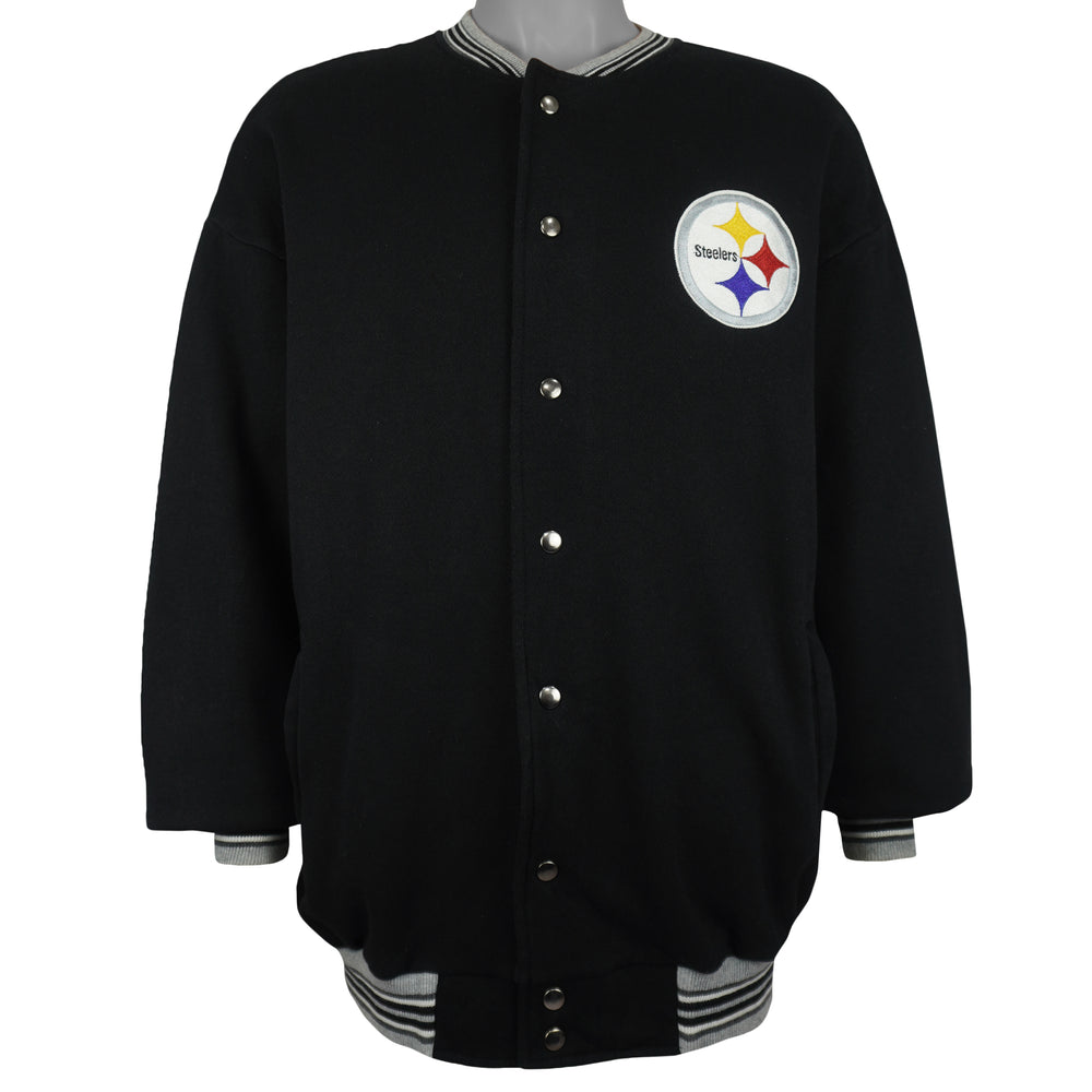 NFL (Majestic) - Pittsburgh Steelers Button-Up Jacket 1990s X-Large Vintage Retro Football