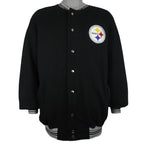 NFL (Majestic) - Pittsburgh Steelers Button-Up Jacket 1990s X-Large Vintage Retro Football