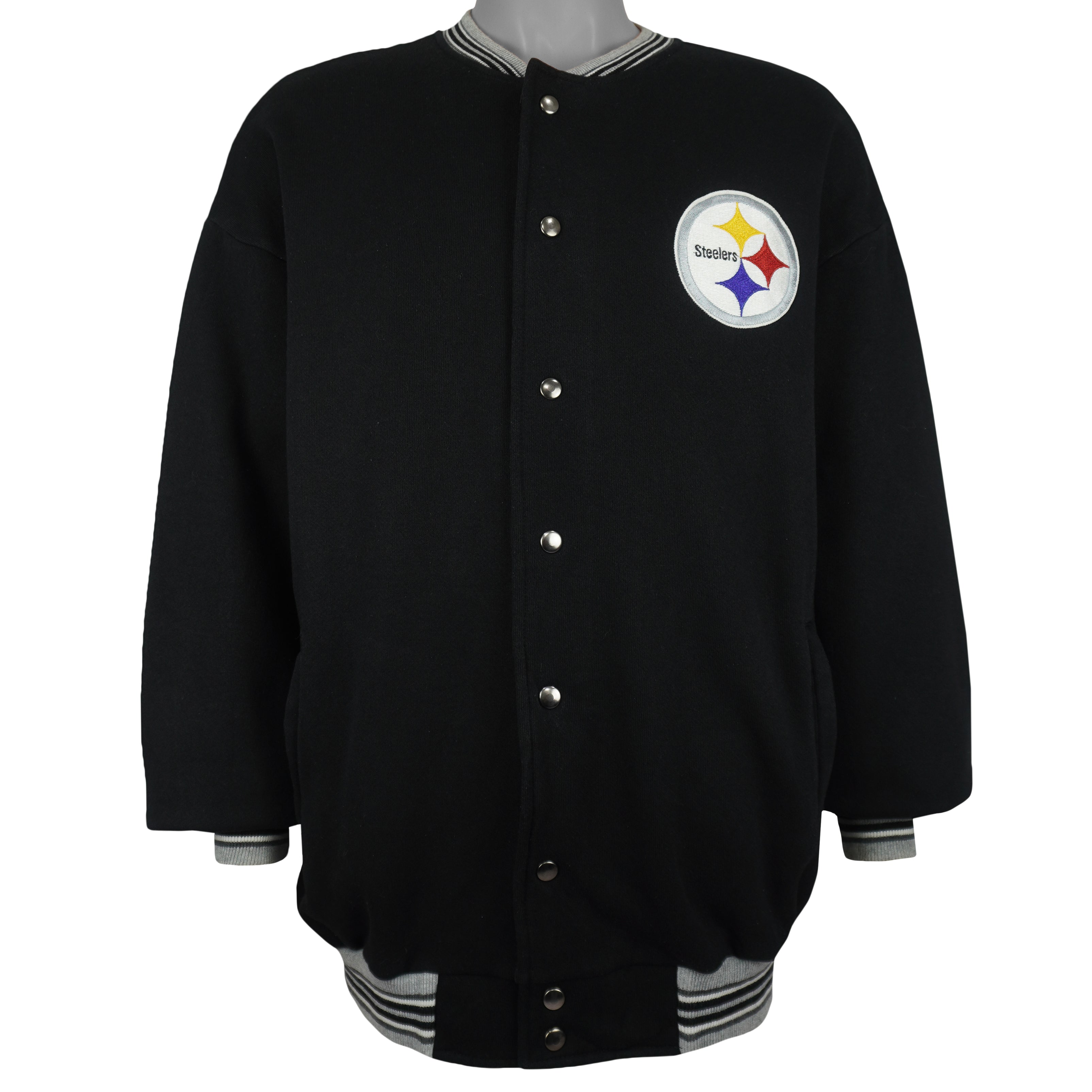 NFL (Majestic) - Pittsburgh Steelers Button-Up Jacket 1990s X-Large Vintage Retro Football