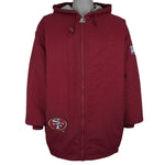 Starter - San Francisco 49ers Hooded Puffer Jacket 1990s Large Vintage Retro Football