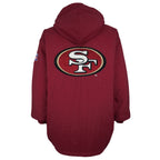 Starter - San Francisco 49ers Hooded Puffer Jacket 1990s Large Vintage Retro Football