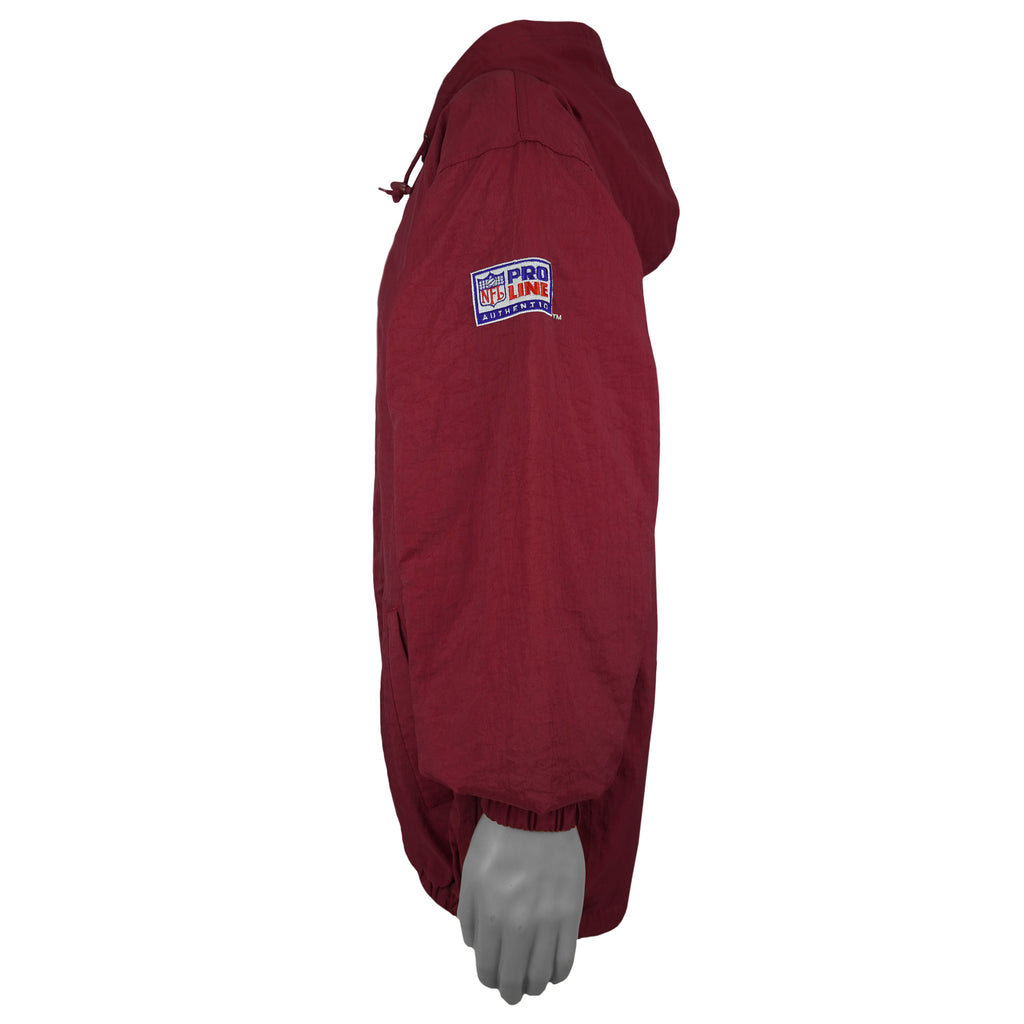 Starter - San Francisco 49ers Hooded Puffer Jacket 1990s Large Vintage Retro Football