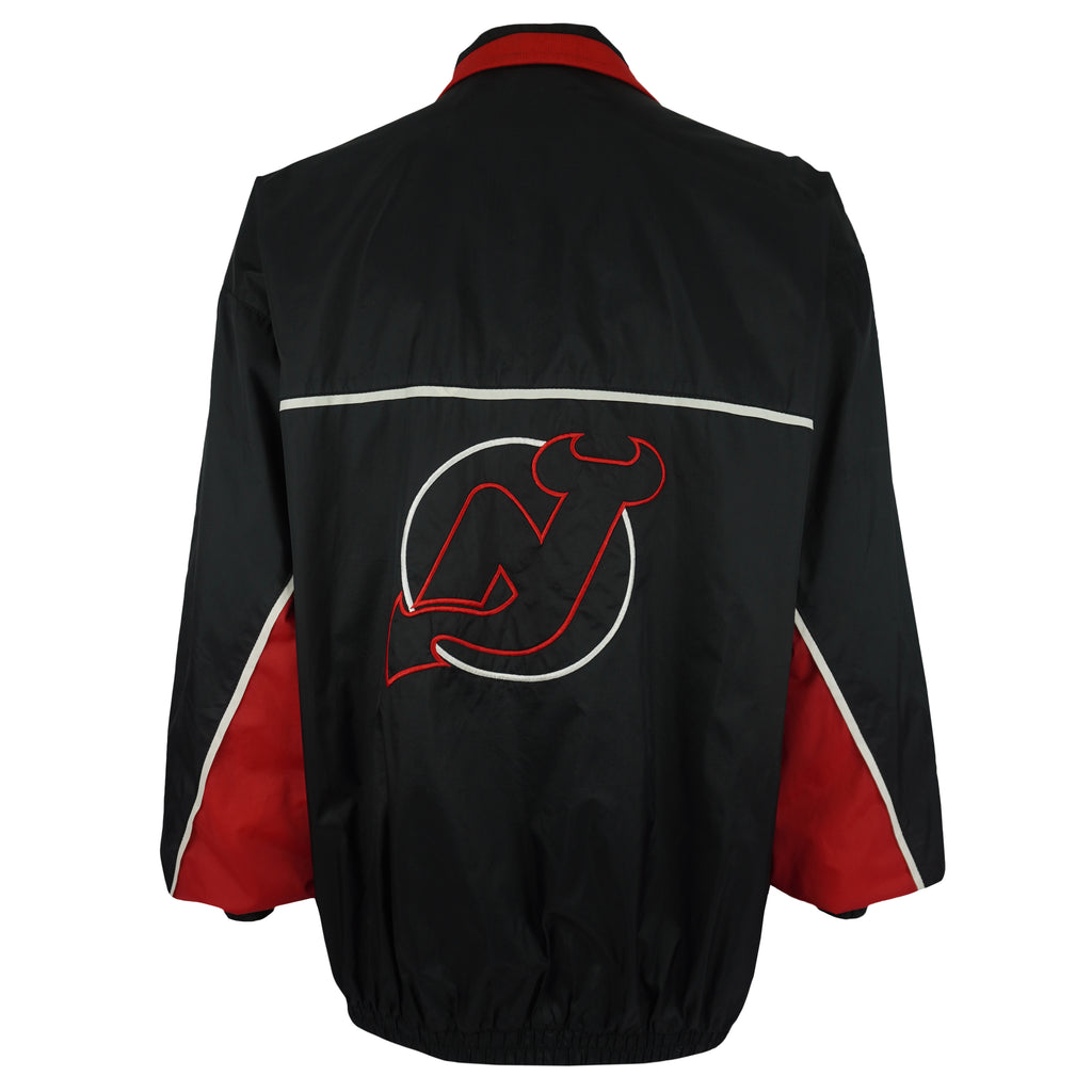 NHL (Pro Player) - New Jersey Devils Zip-Up Windbreaker 1990s X-Large Vintage Retro Hockey