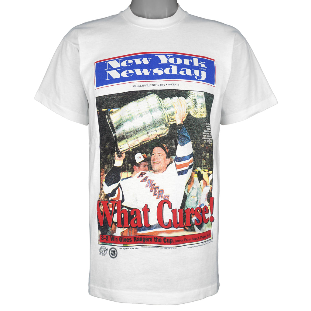 NHL - New York Rangers Stanley Cup Front Pages T-Shirt 1994 Large Vintage Retro Hockey