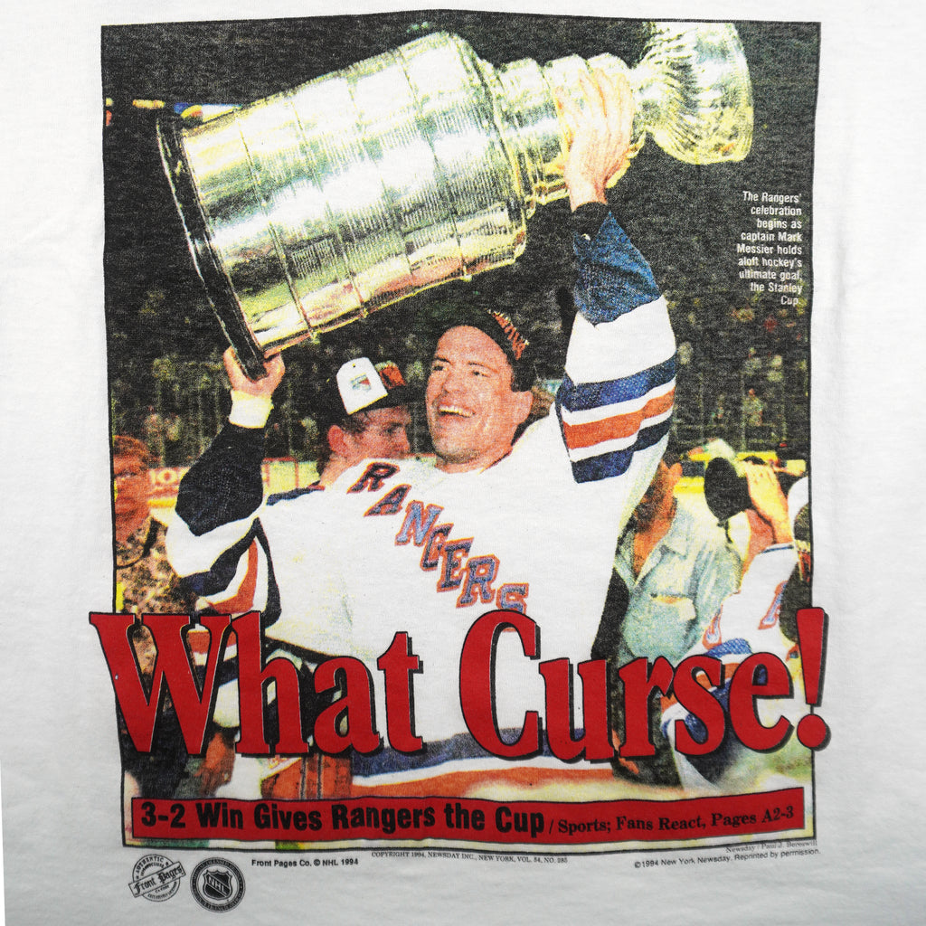 NHL - New York Rangers Stanley Cup Front Pages T-Shirt 1994 Large Vintage Retro Hockey