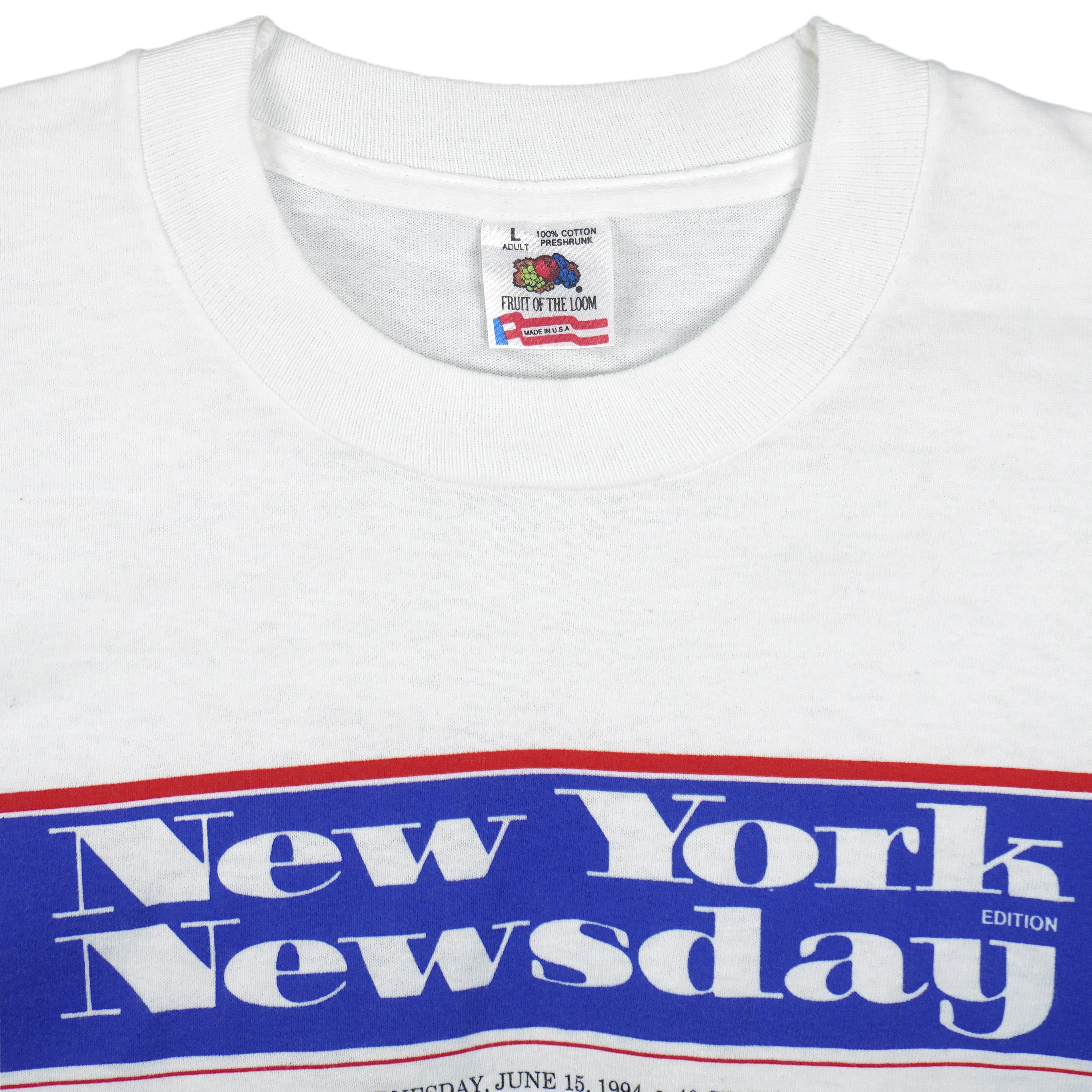 NHL - New York Rangers Stanley Cup Front Pages T-Shirt 1994 Large Vintage Retro Hockey