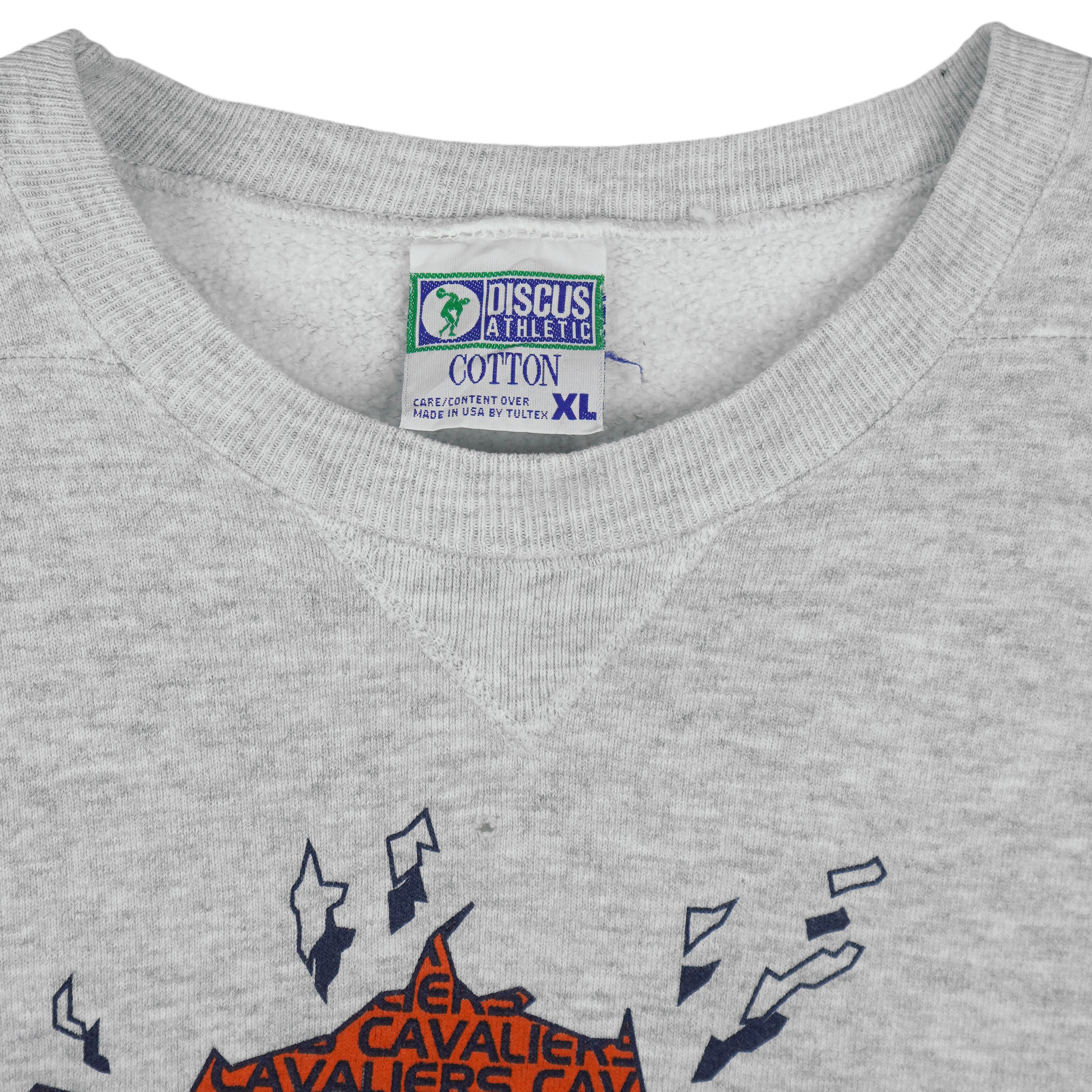 NCAA (Discus) - Virginia Cavaliers Shattered Crew Neck Sweatshirt 1990s X-Large Vintage Retro