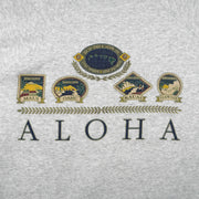 Vintage (Hanes) - Aloha Hawaii Embroidered Crew Neck Sweatshirt 1990s Large Vintage Retro 