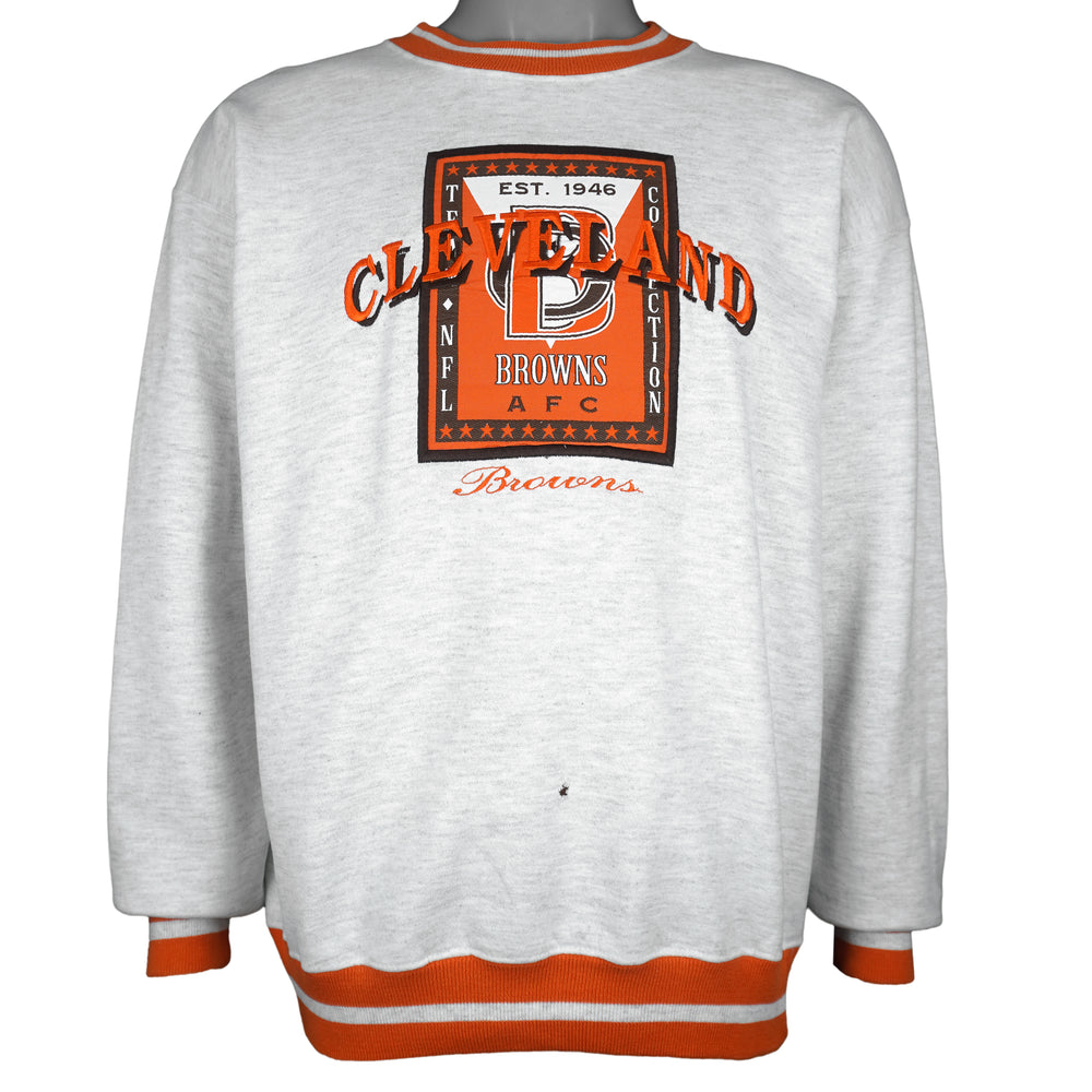 NFL (CS) - Cleveland Browns AFC Champions Crew Neck Sweatshirt 1990s Large Vintage Retro Football