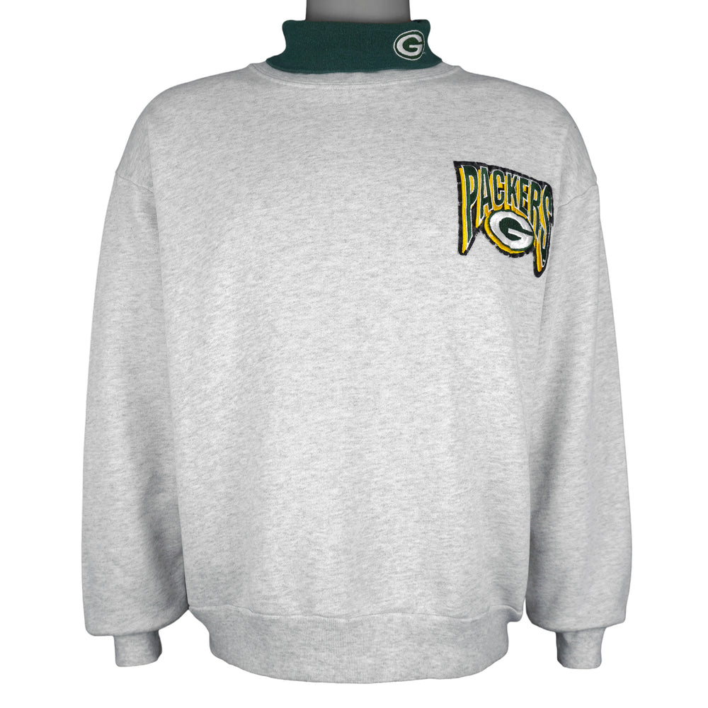 NFL - Green Bay Packers Embroidered Turtleneck Sweatshirt 1990s Medium Vintage Retro Football
