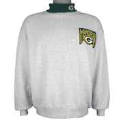 NFL - Green Bay Packers Embroidered Turtleneck Sweatshirt 1990s Medium Vintage Retro Football