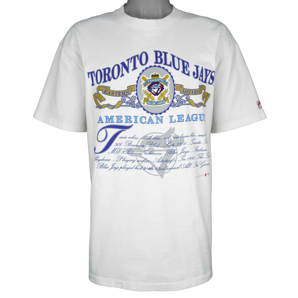 MLB (Nutmeg) - Toronto Blue Jays American League Champions T-Shirt 1991 X-Large Vintage Retro Baseball