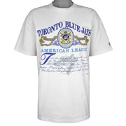 MLB (Nutmeg) - Toronto Blue Jays American League Champions T-Shirt 1991 X-Large Vintage Retro Baseball