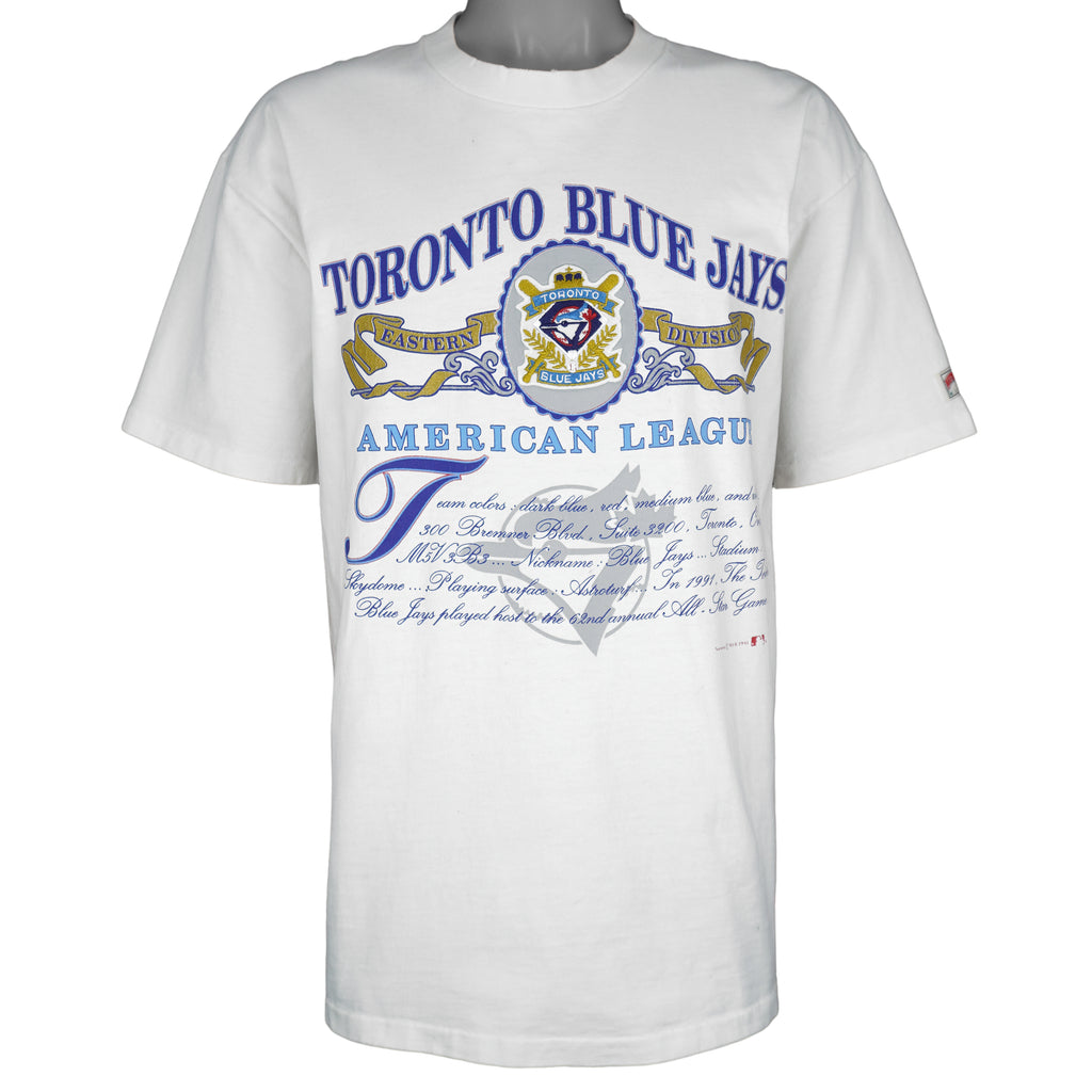 MLB (Nutmeg) - Toronto Blue Jays American League Champions T-Shirt 1991 X-Large Vintage Retro Baseball