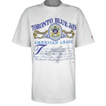 MLB (Nutmeg) - Toronto Blue Jays American League Champions T-Shirt 1991 X-Large Vintage Retro Baseball