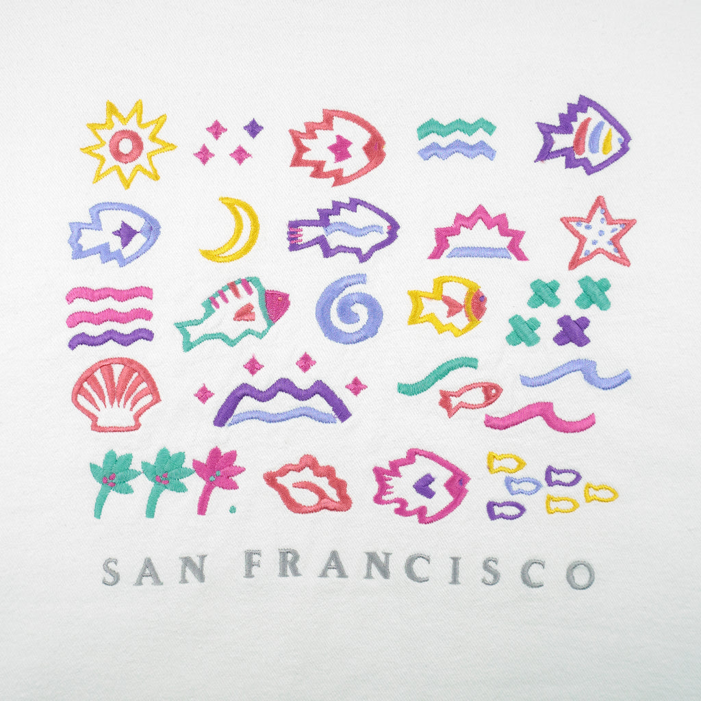Vintage (Crazy Shirt) - San Francisco Abstract Crew Neck Sweatshirt 1990s Large Vintage Retro