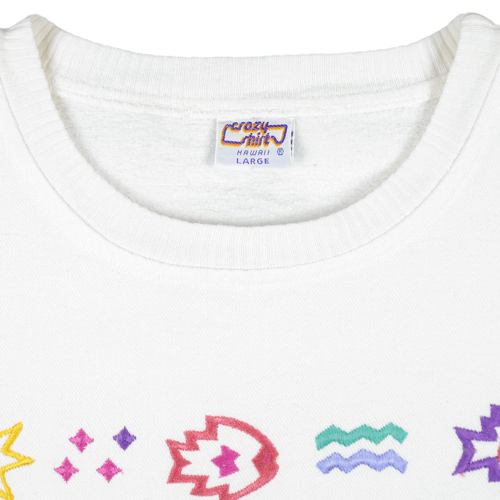 Vintage (Crazy Shirt) - San Francisco Abstract Crew Neck Sweatshirt 1990s Large Vintage Retro