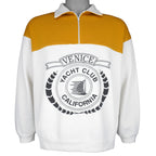 Vintage - Venice Yacht Club California 1/4 Zip Sweatshirt 1990s Medium Vintage Retro