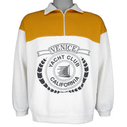Vintage - Venice Yacht Club California 1/4 Zip Sweatshirt 1990s Medium Vintage Retro