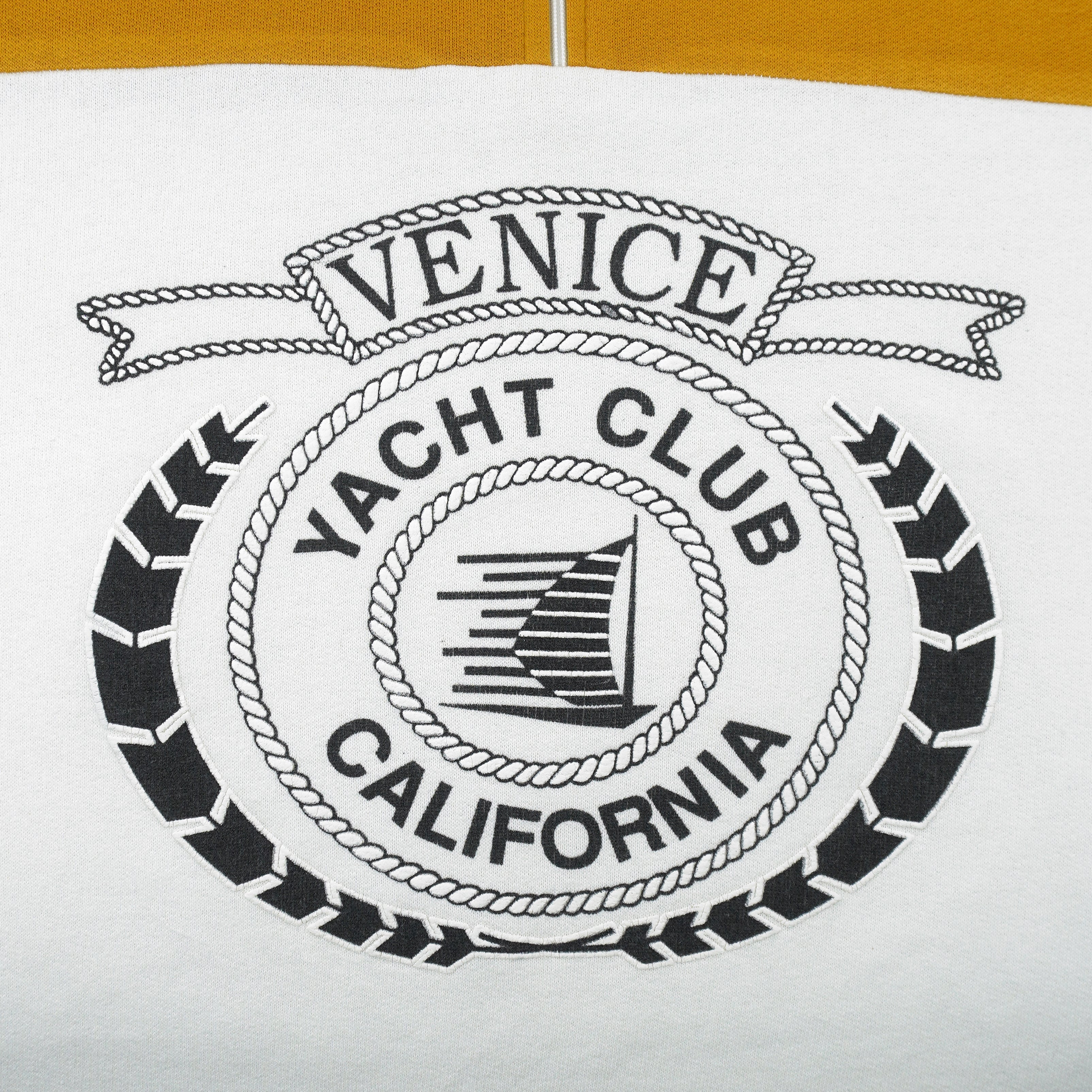 Vintage - Venice Yacht Club California 1/4 Zip Sweatshirt 1990s Medium Vintage Retro