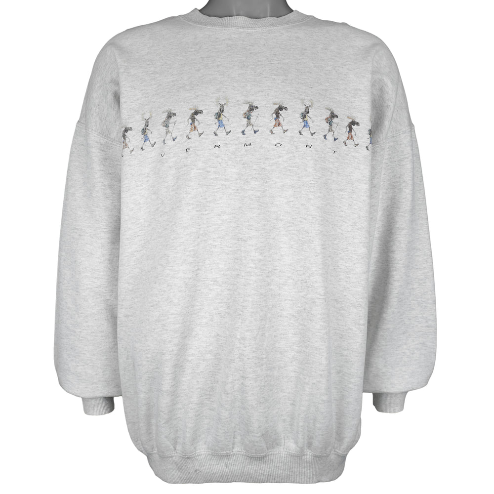 Vintage - Vermont Trekking Mooses Crew Neck Sweatshirt 1990s Large Vintage Retro